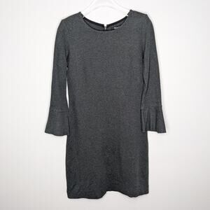 Madewell Charcoal Gray Jersey Knit Long Bell Sleeve Dress Size XS